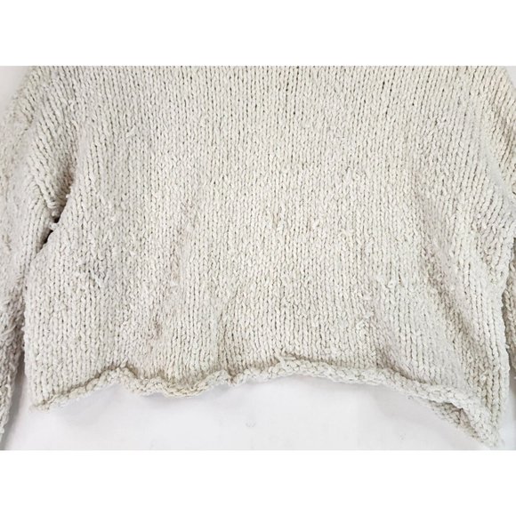 Urban Outfitters Sweater Womens Small Ivory Preppy Chunky Knit Crop Pull Over - Picture 4 of 11
